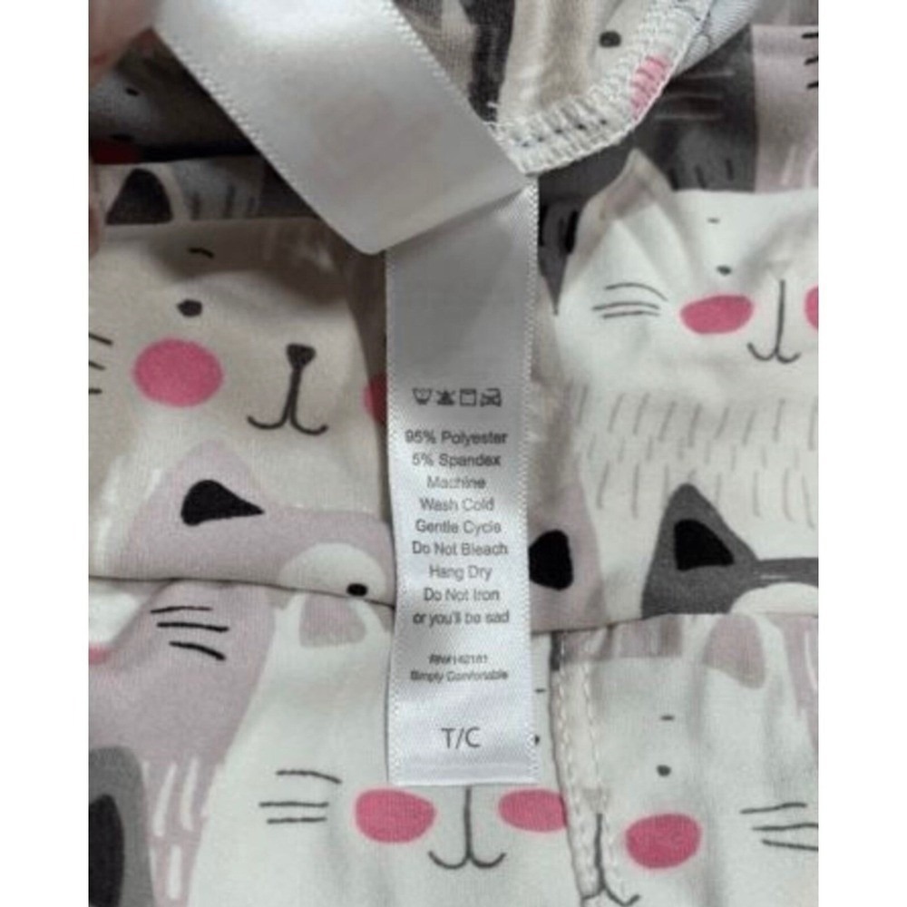 LuLaRoe Womens Leggings Size TC Gray White Pink Cat Cats Kittens Tall Curvy NWT - Picture 4 of 4